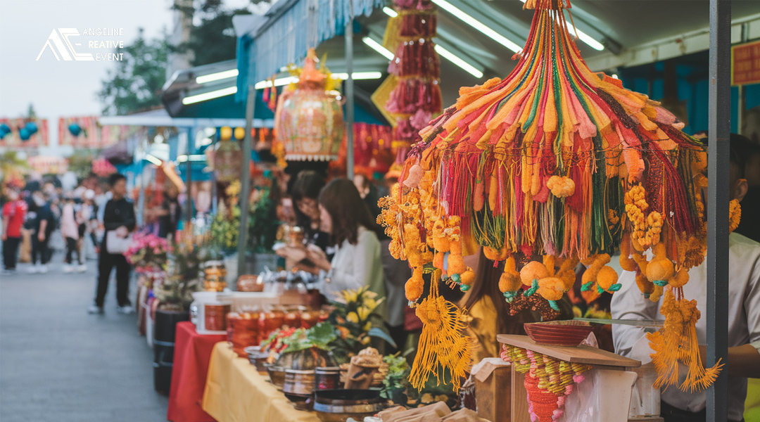 Trang trí gian hàng Tết